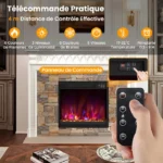 Cheminée électrique GOPLUS 1500W 18", Effet Flamme 3D – Image 3